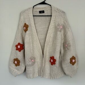 Vici flower knit sweater cardigan